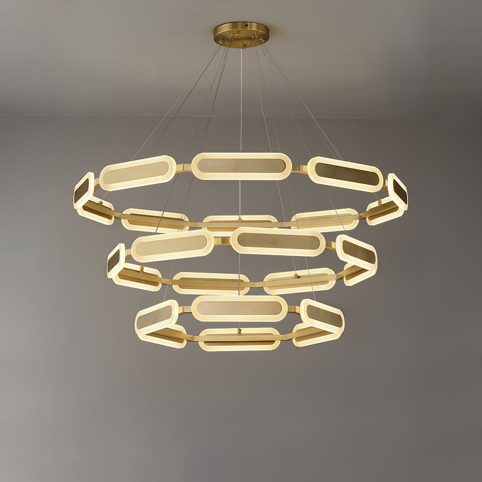 Lustra Lustre Anneau Géométrique en Laiton