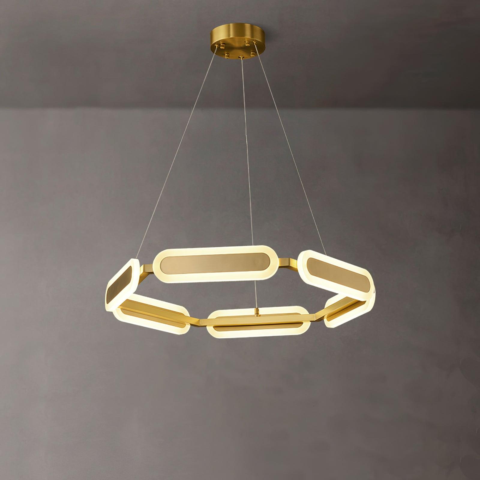Lustra Lustre Anneau Géométrique en Laiton