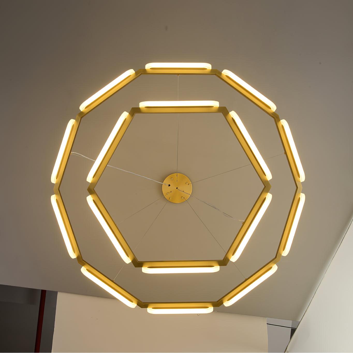 Lustra Lustre Anneau Géométrique en Laiton