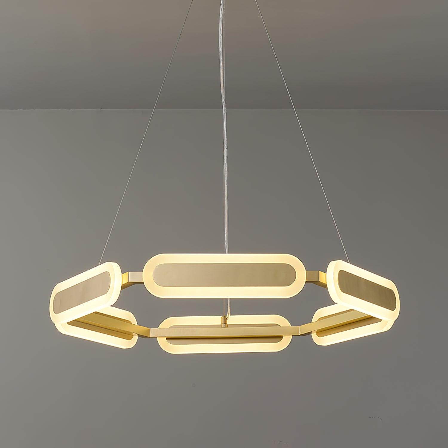 Lustra Lustre Anneau Géométrique en Laiton