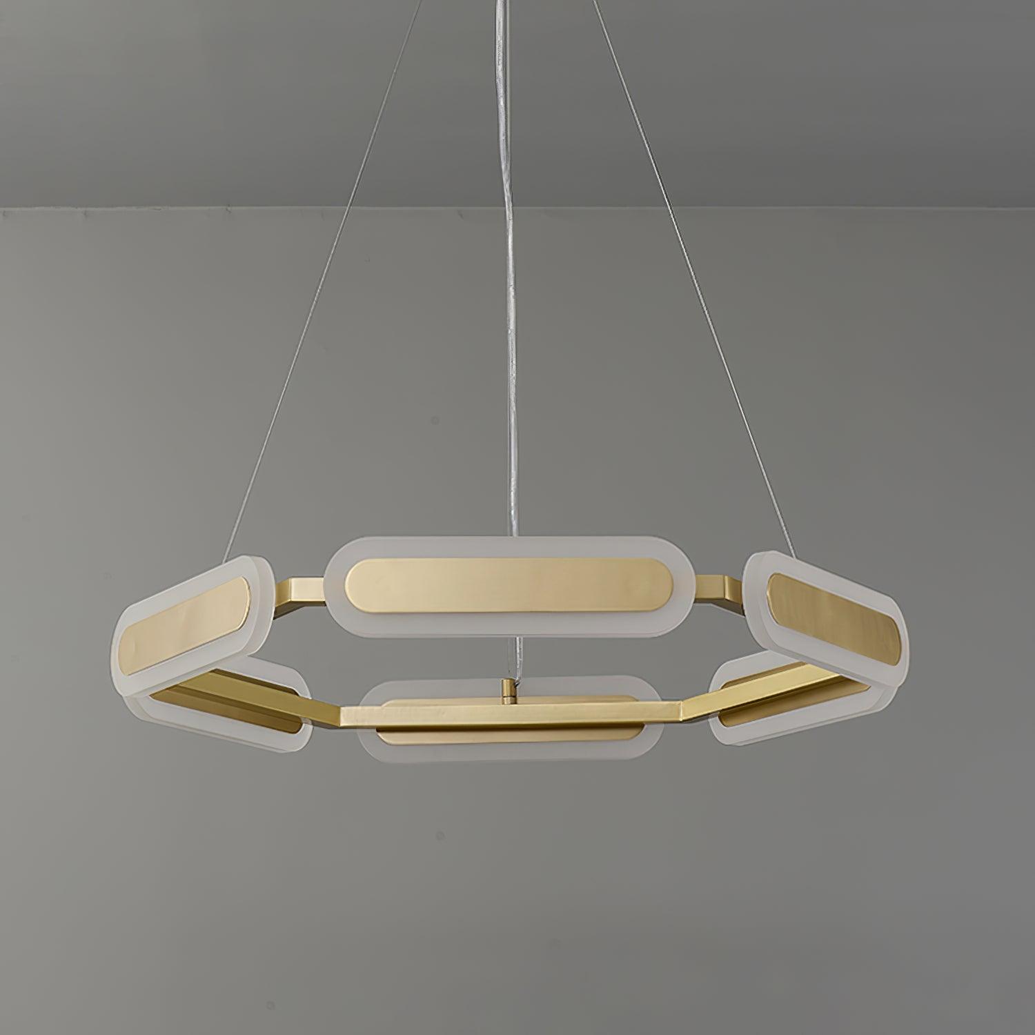 Lustra Lustre Anneau Géométrique en Laiton