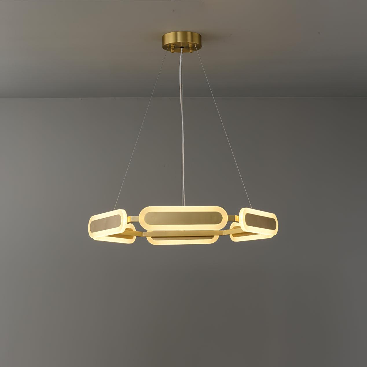 Lustra Lustre Anneau Géométrique en Laiton