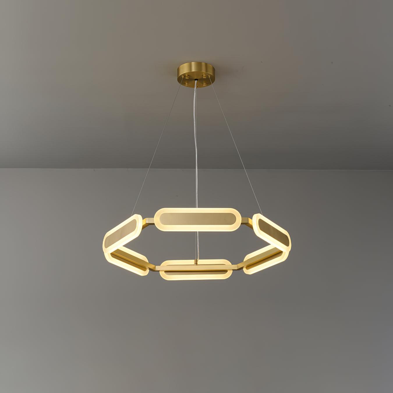 Lustra Lustre Anneau Géométrique en Laiton