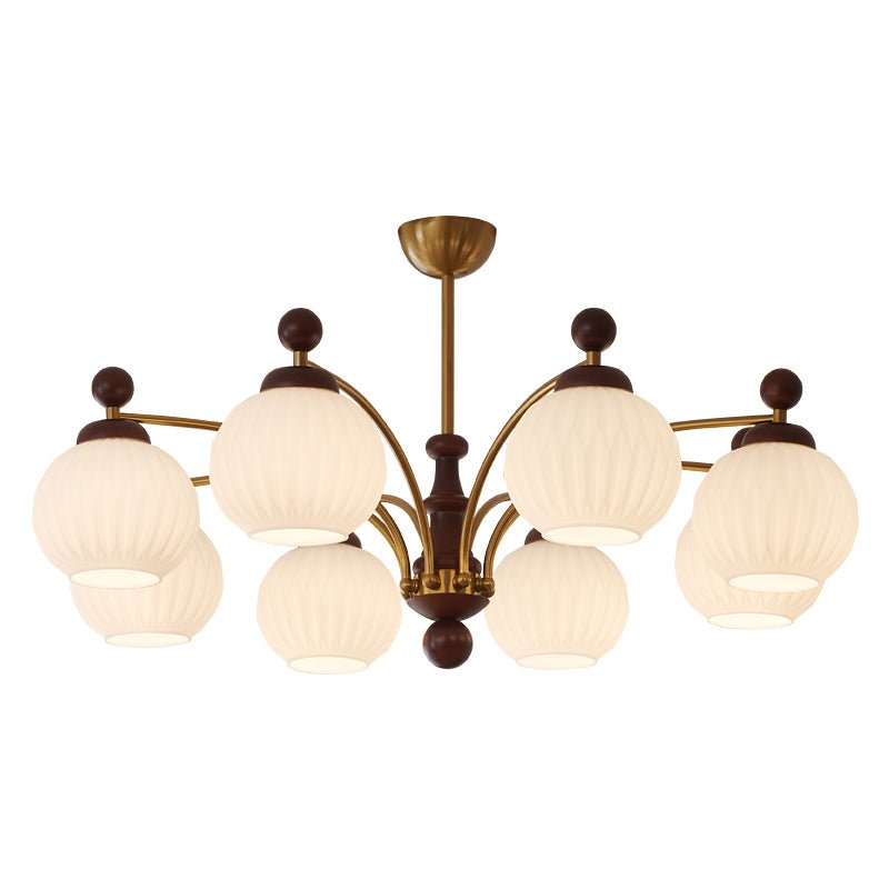 Vedoror Lustre Classique Orbe Bois Verre Traditionnel