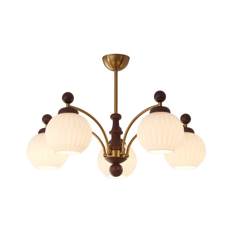Vedoror Lustre Classique Orbe Bois Verre Traditionnel