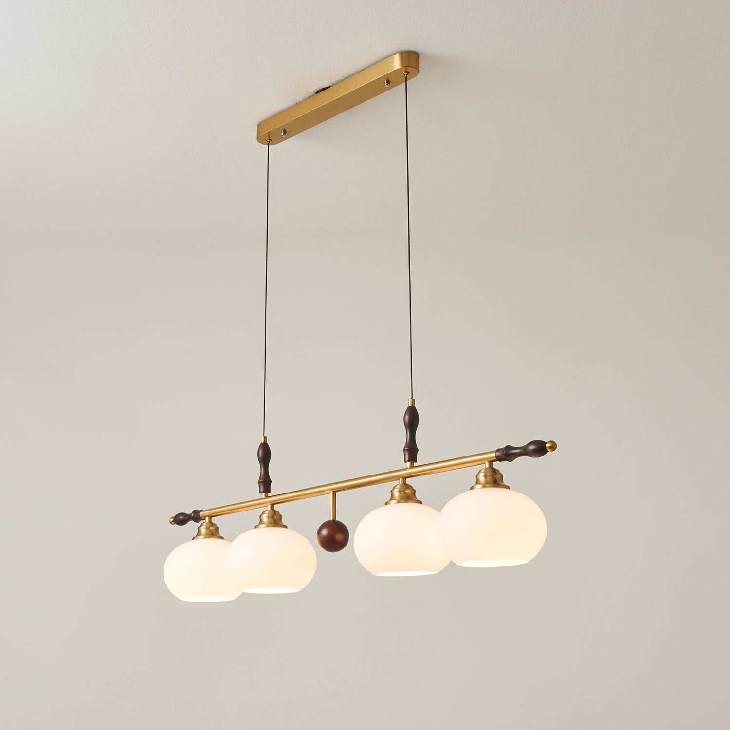Sylvara Suspension en Bois et Verre Premium