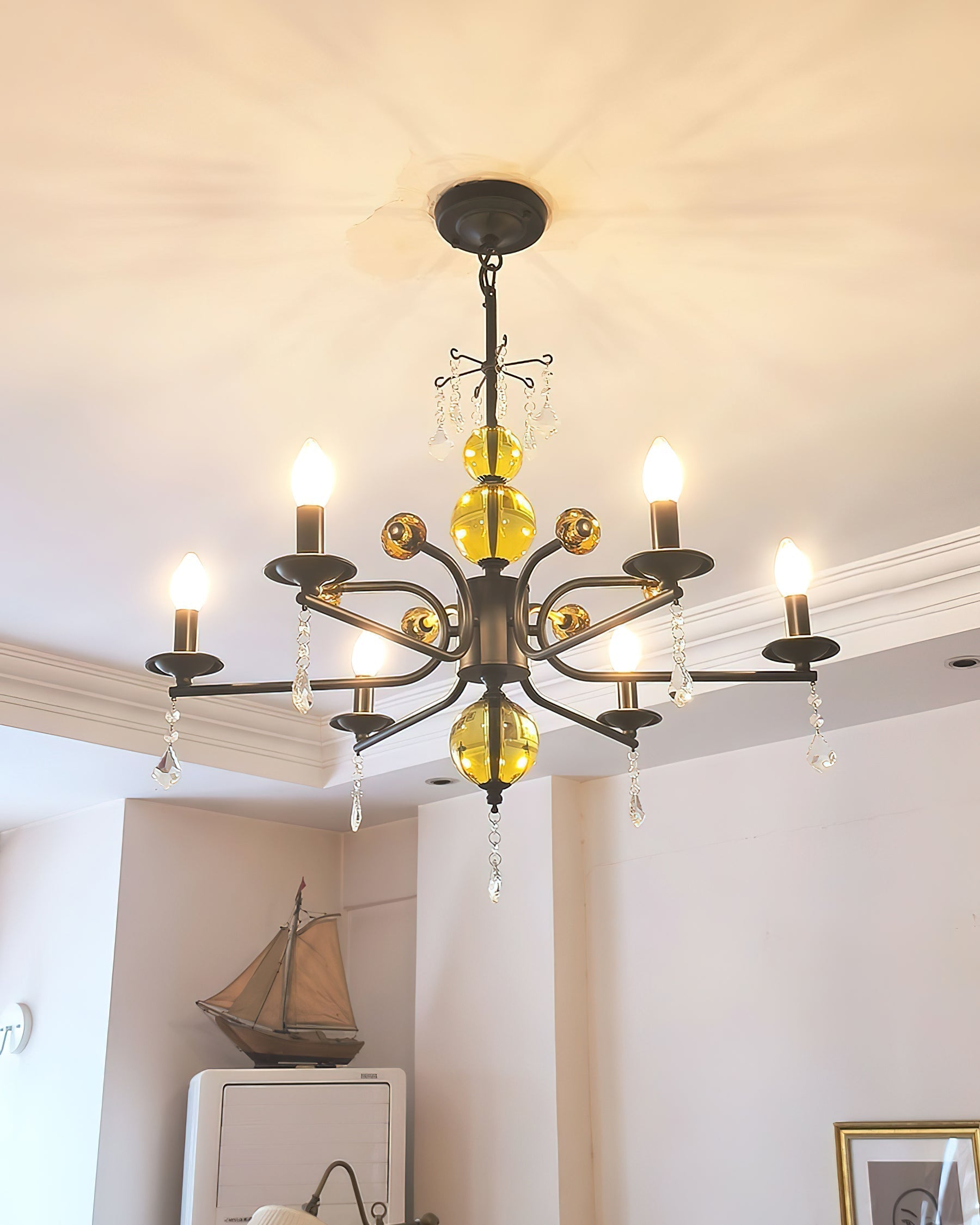 Candelabra Lustre Vintage en Métal