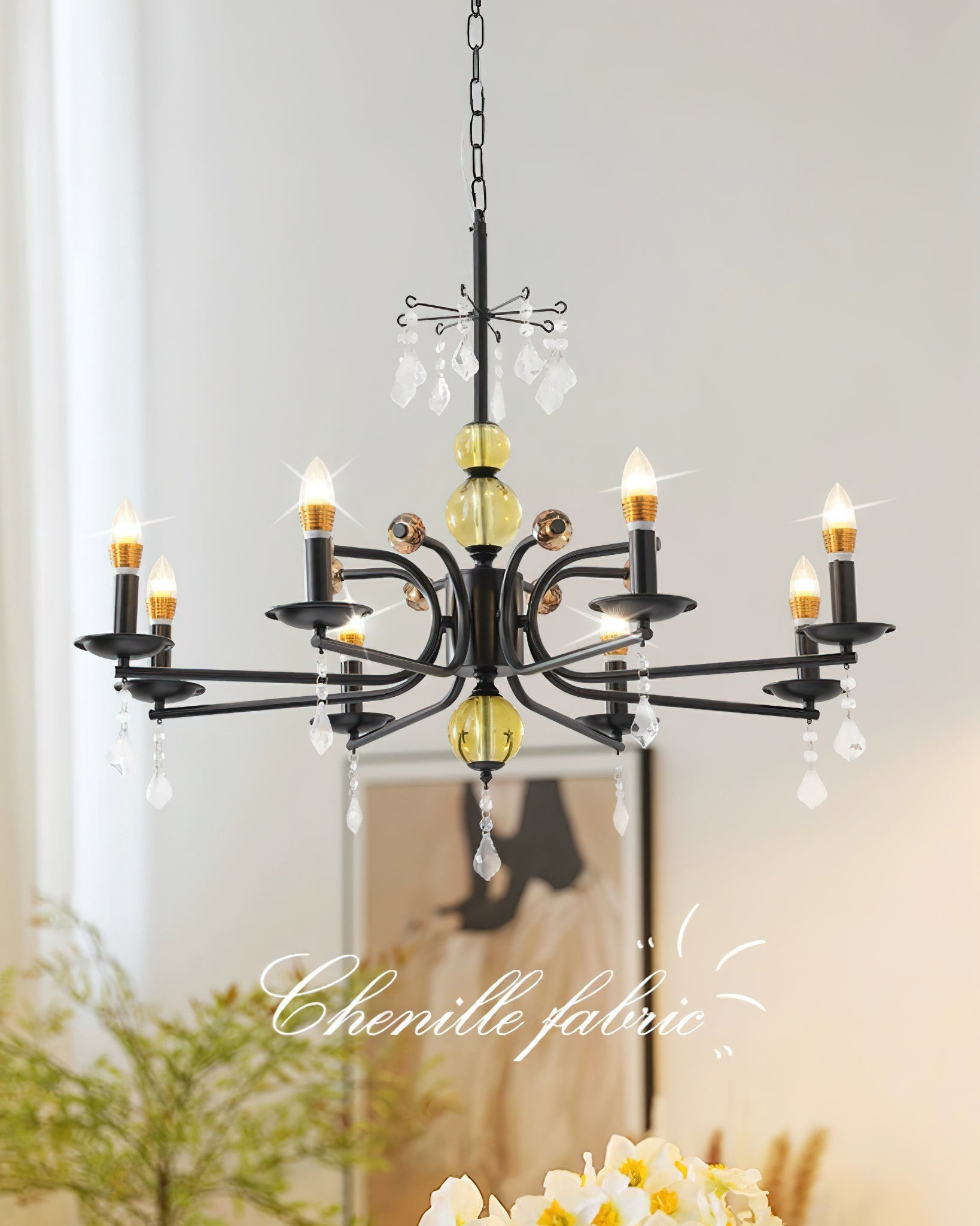 Candelabra Lustre Vintage en Métal