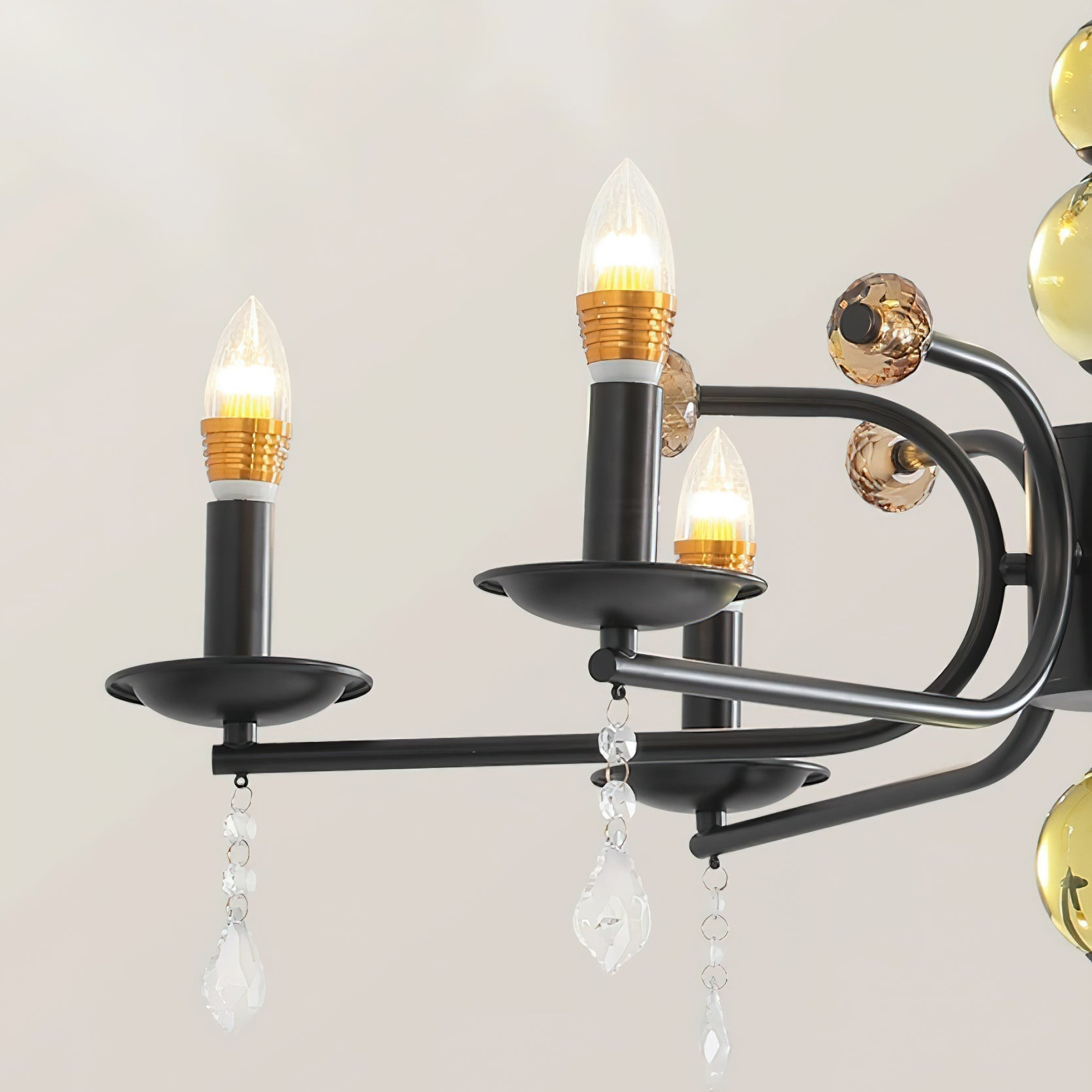 Candelabra Lustre Vintage en Métal