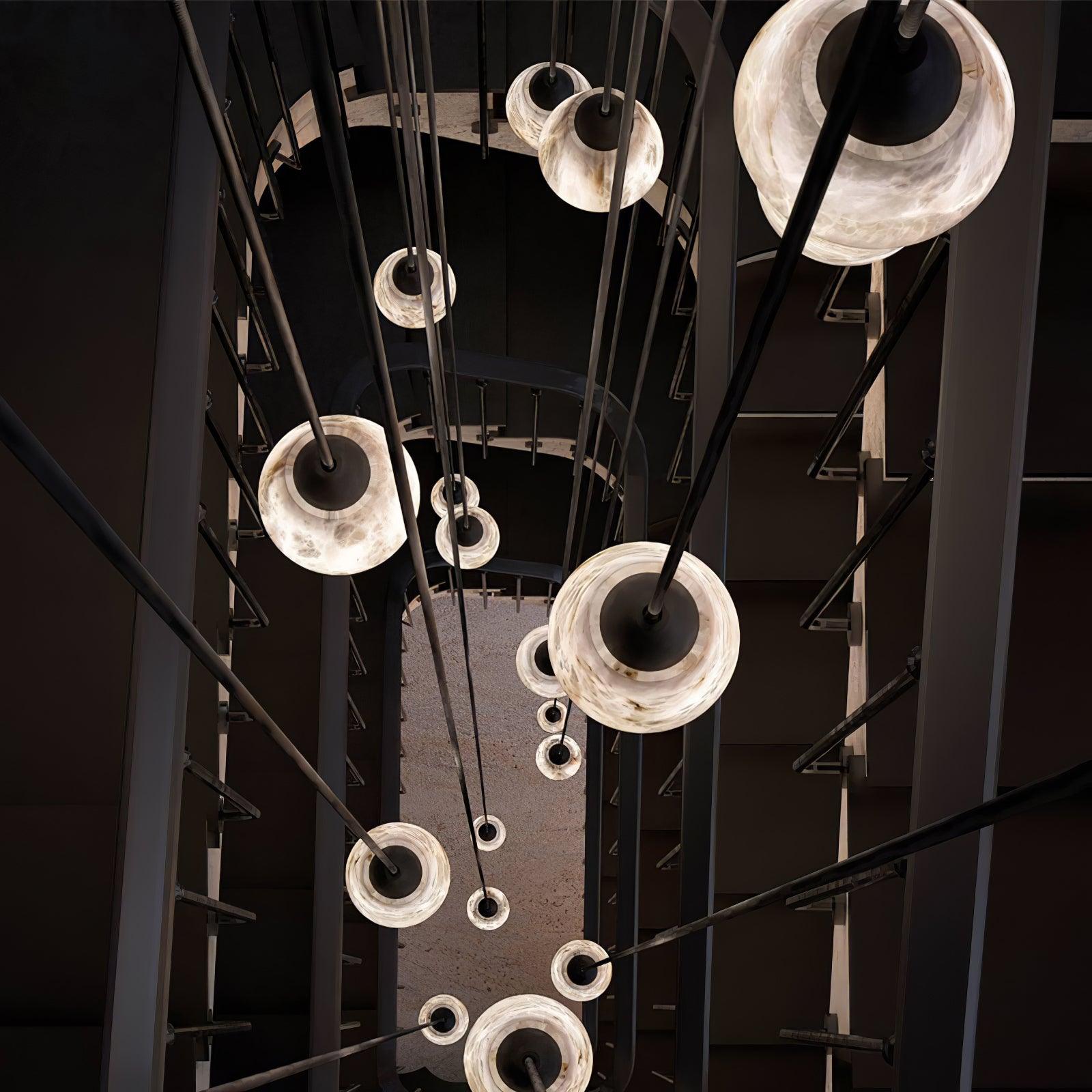 Ostara Suspension Laiton Albâtre