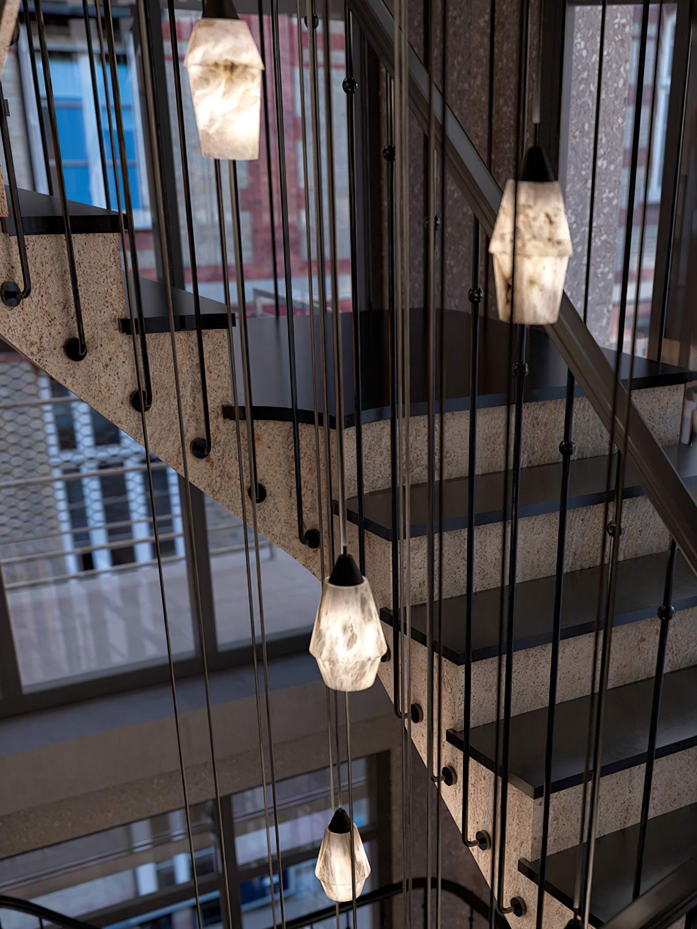 Ostara Suspension Laiton Albâtre