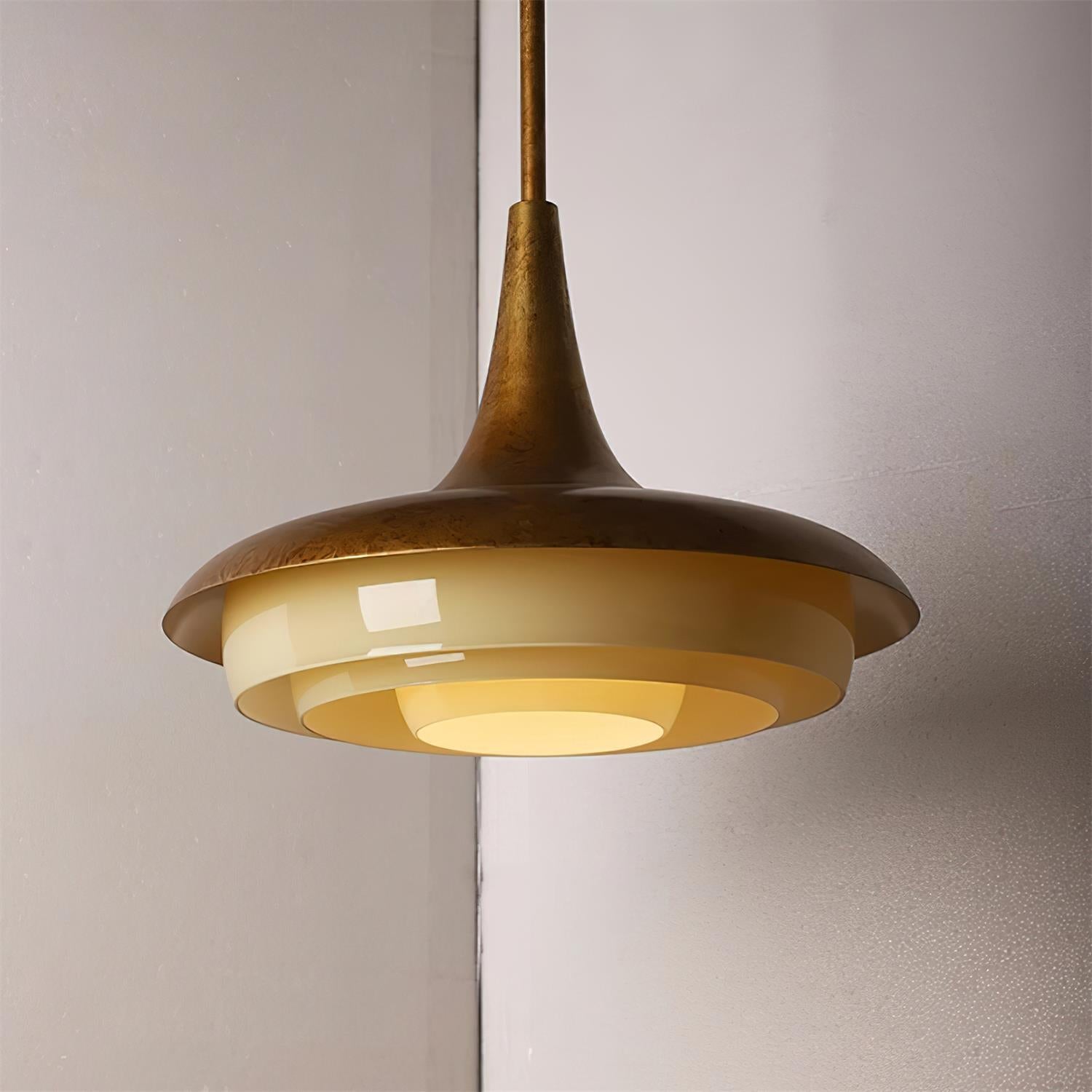 Tabit Suspension Vieilli Laiton Stratifié Verre