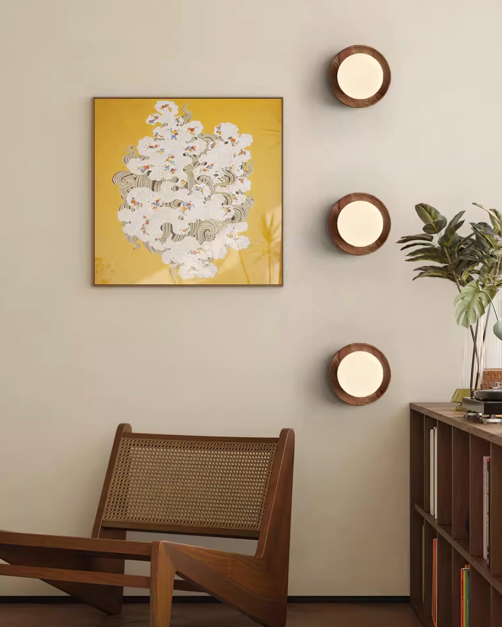 Aetherin Applique murale avec cadre en bois, style minimaliste