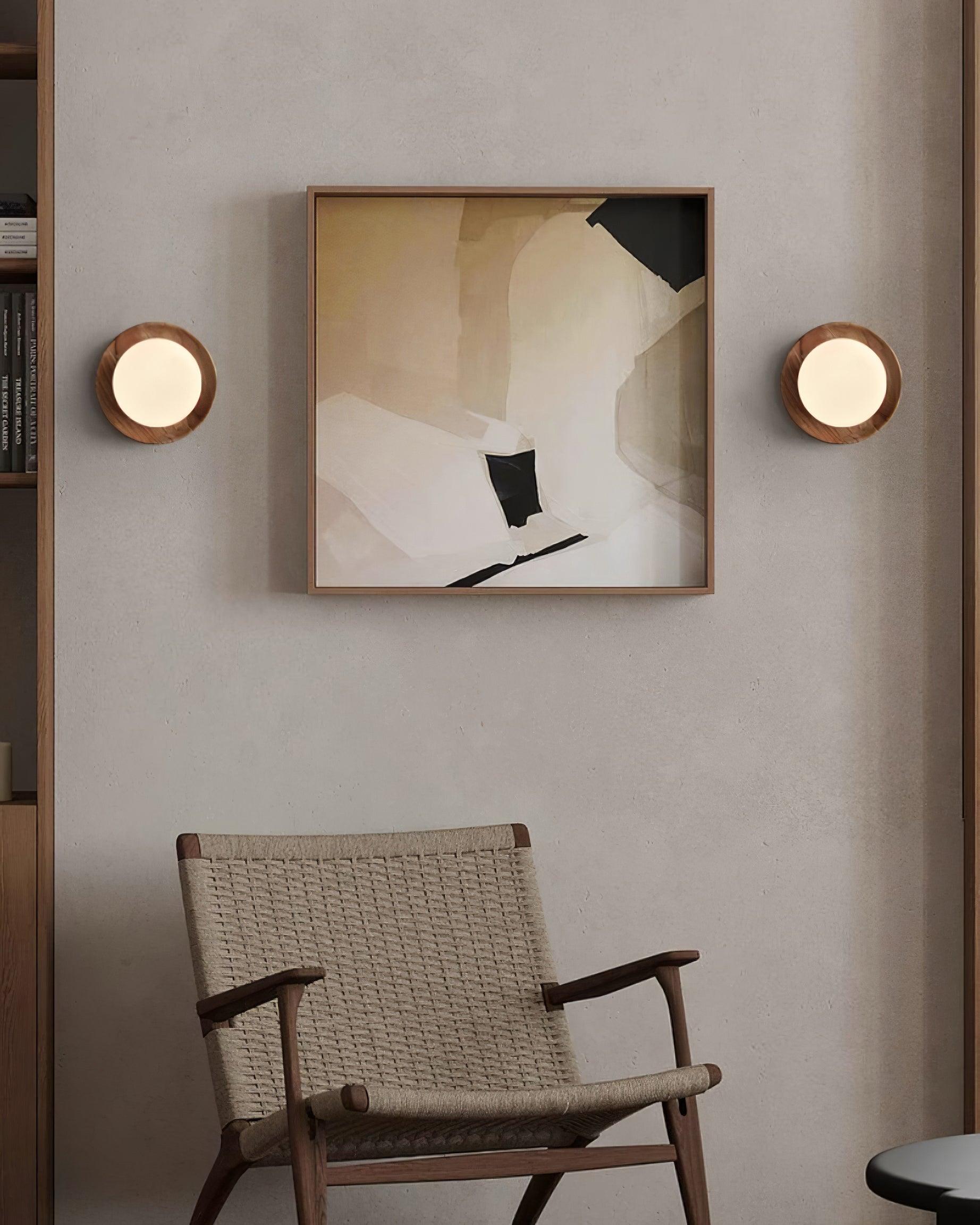 Aetherin Applique murale avec cadre en bois, style minimaliste