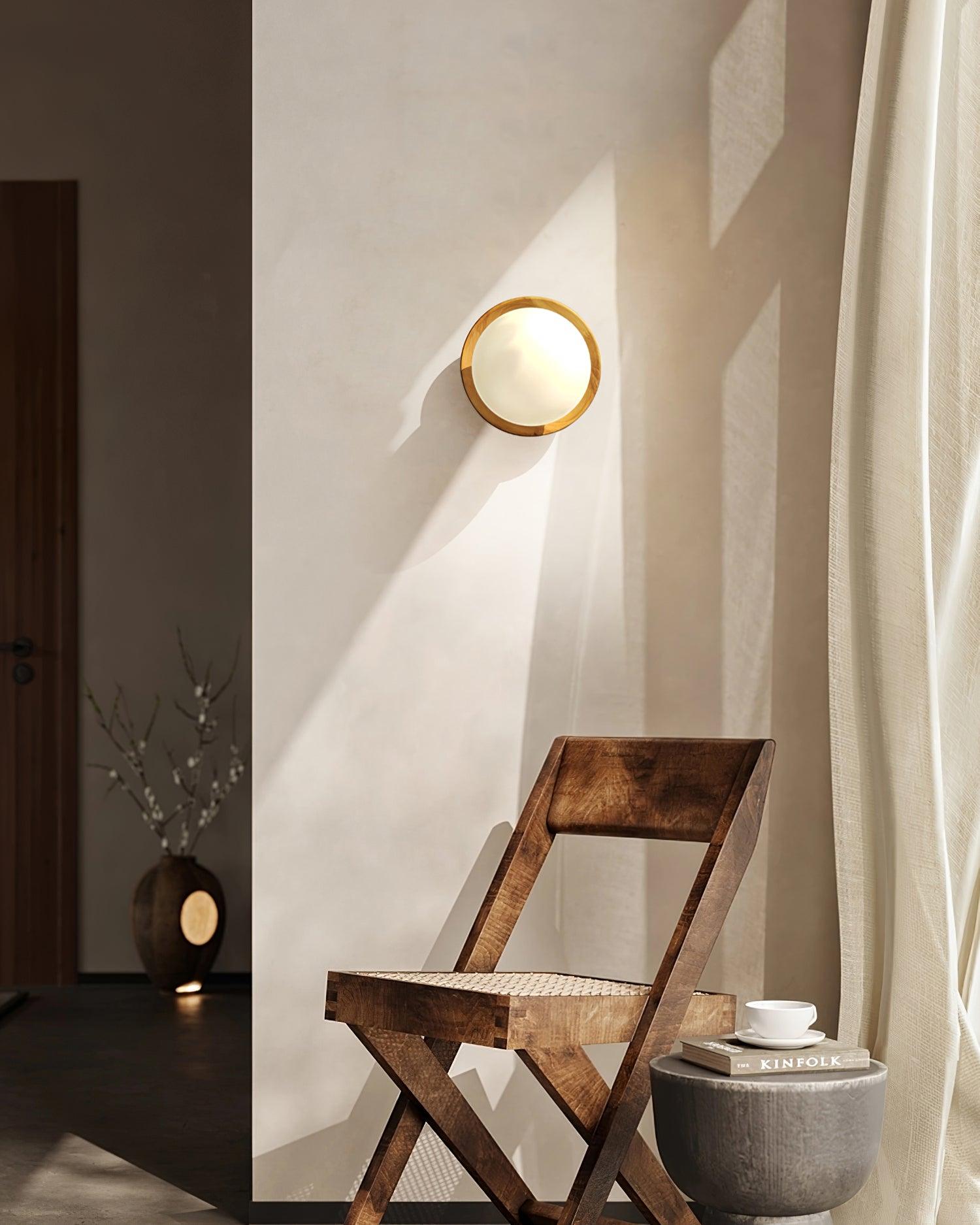 Aetherin Applique murale avec cadre en bois, style minimaliste