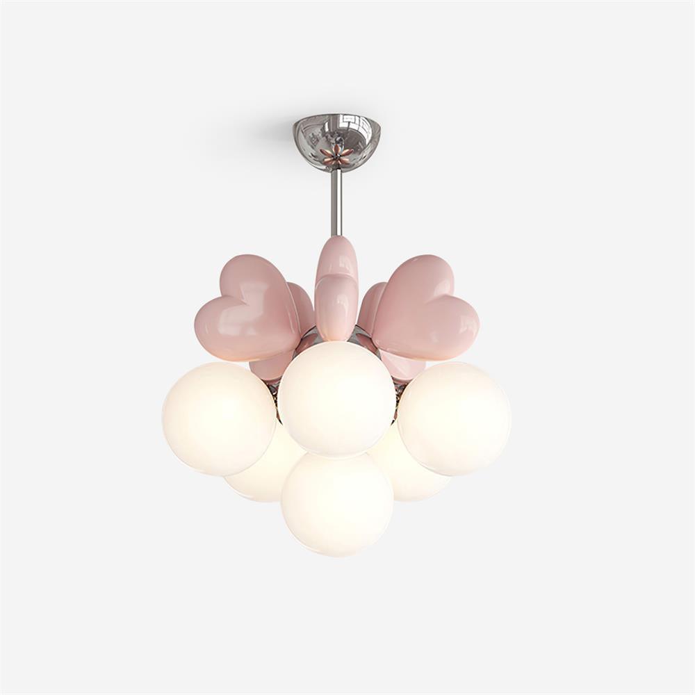 Lustre Cœur Accents Globe Nuances Espiègle Moderne
