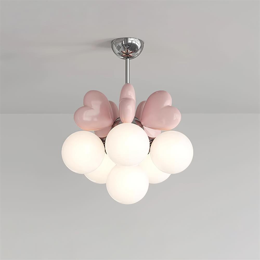 Lustre Cœur Accents Globe Nuances Espiègle Moderne