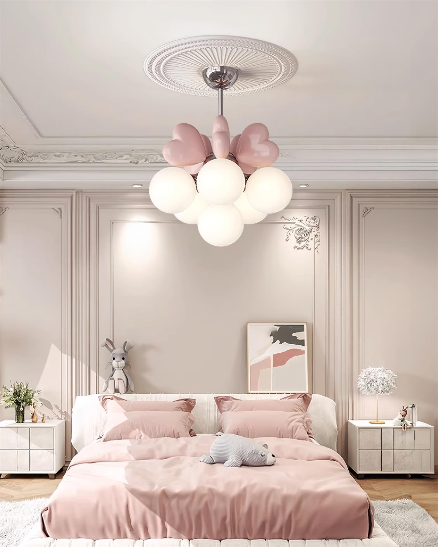 Lustre Cœur Accents Globe Nuances Espiègle Moderne