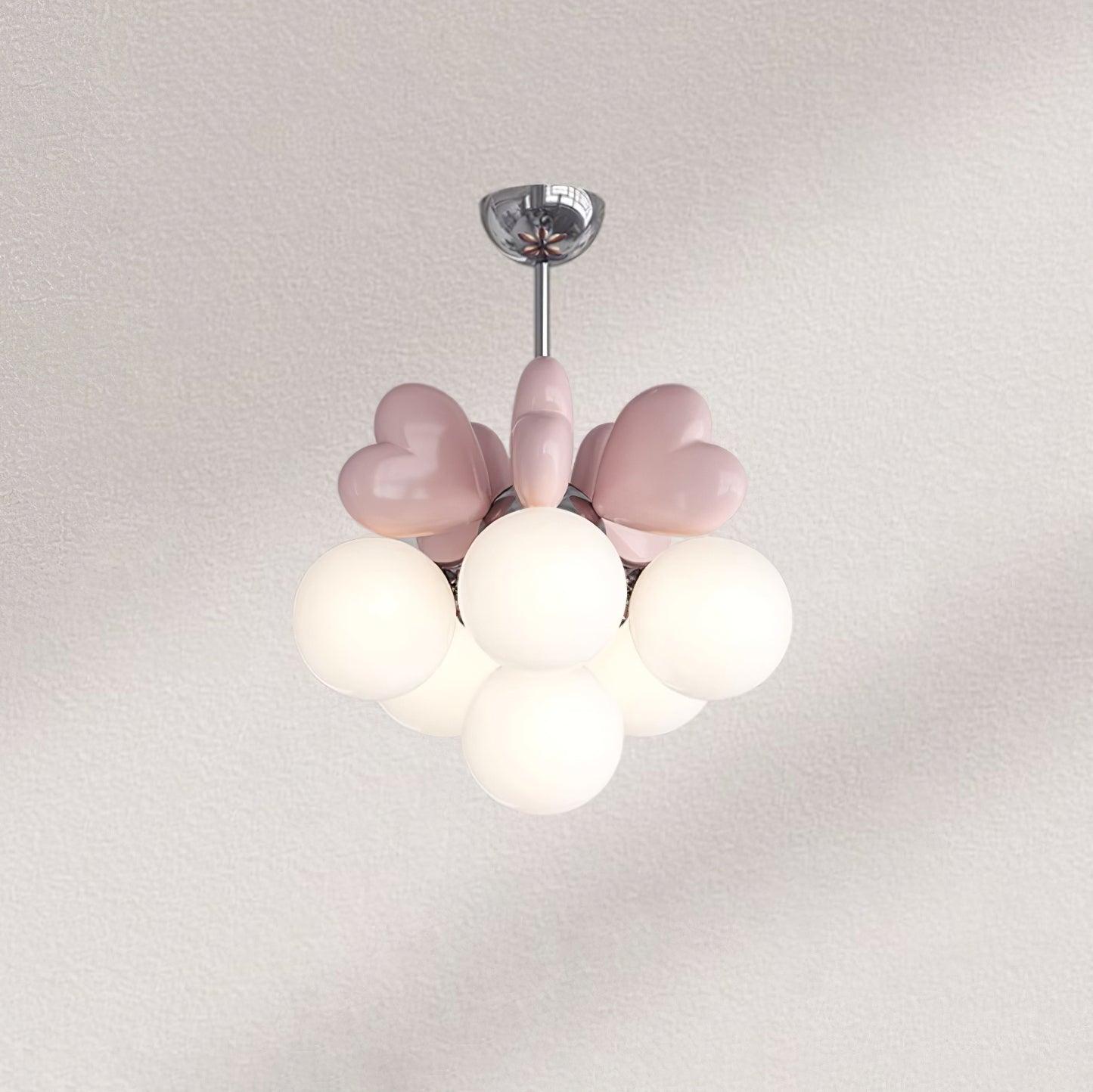 Lustre Cœur Accents Globe Nuances Espiègle Moderne