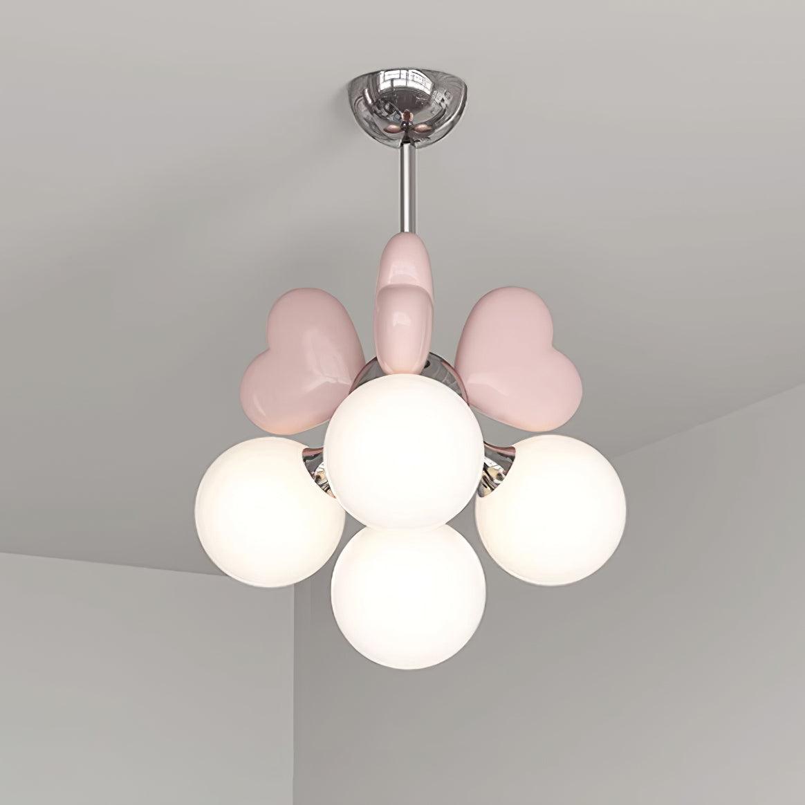 Lustre Cœur Accents Globe Nuances Espiègle Moderne