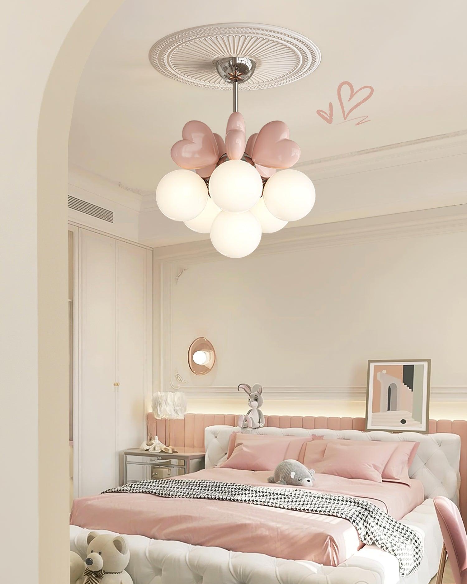 Lustre Cœur Accents Globe Nuances Espiègle Moderne