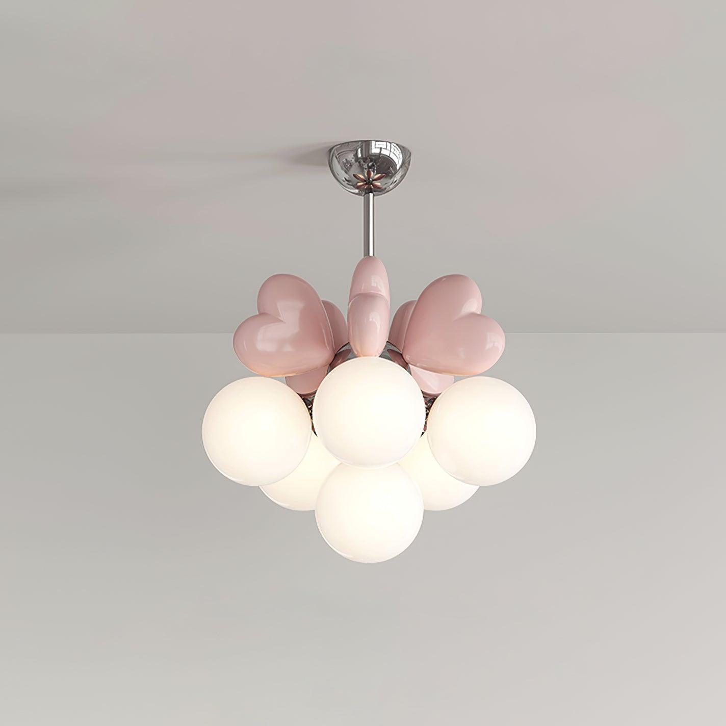 Lustre Cœur Accents Globe Nuances Espiègle Moderne