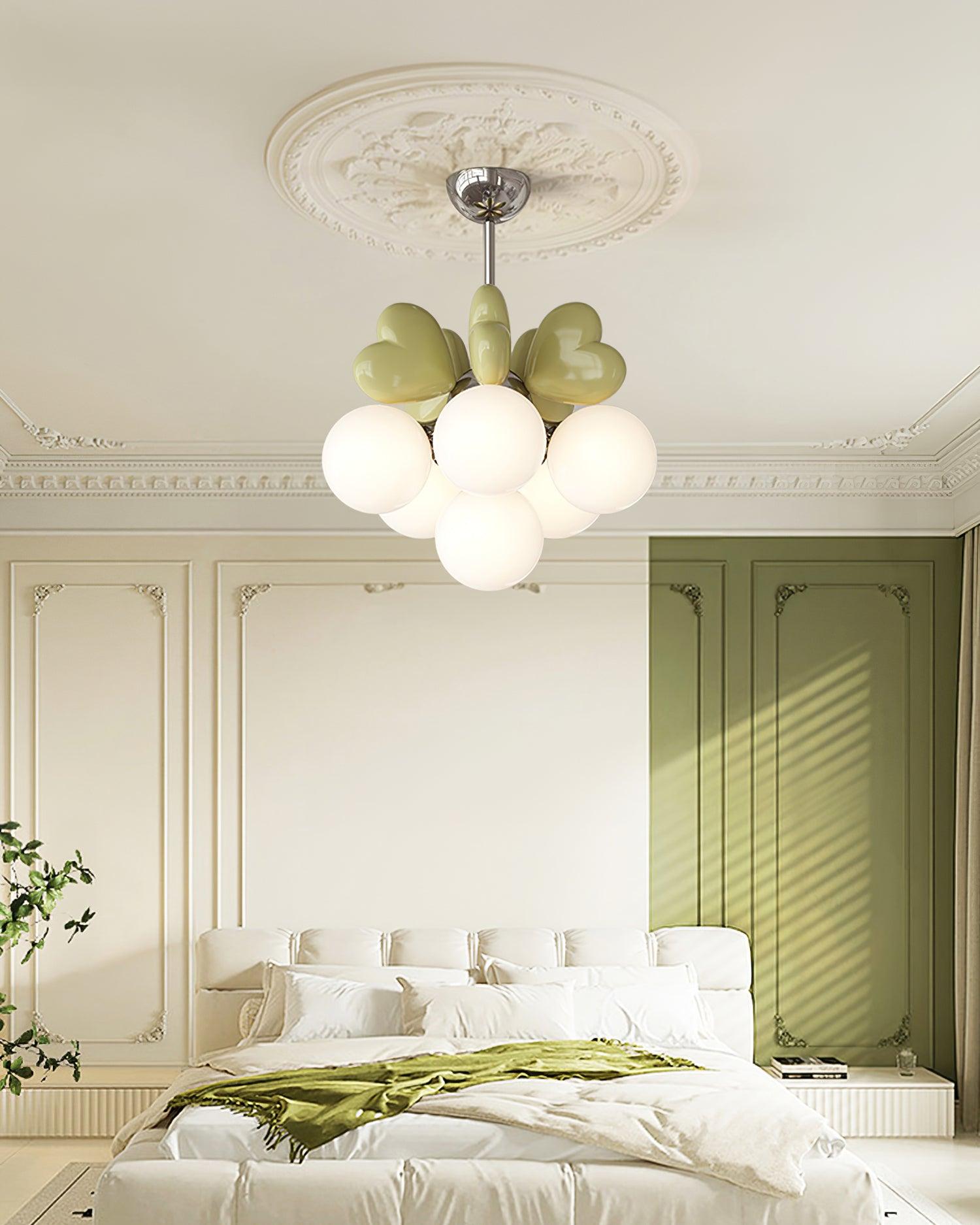 Lustre Cœur Accents Globe Nuances Espiègle Moderne
