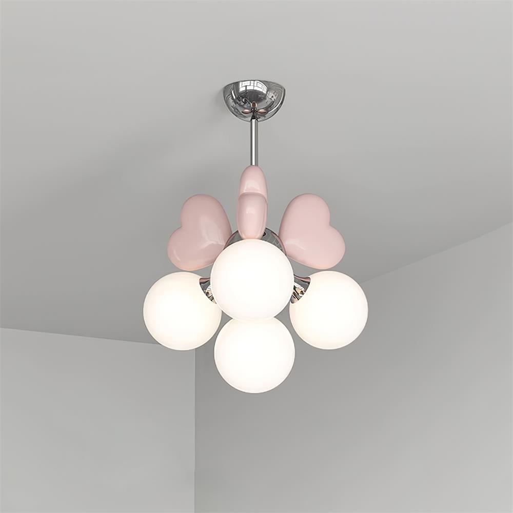 Lustre Cœur Accents Globe Nuances Espiègle Moderne