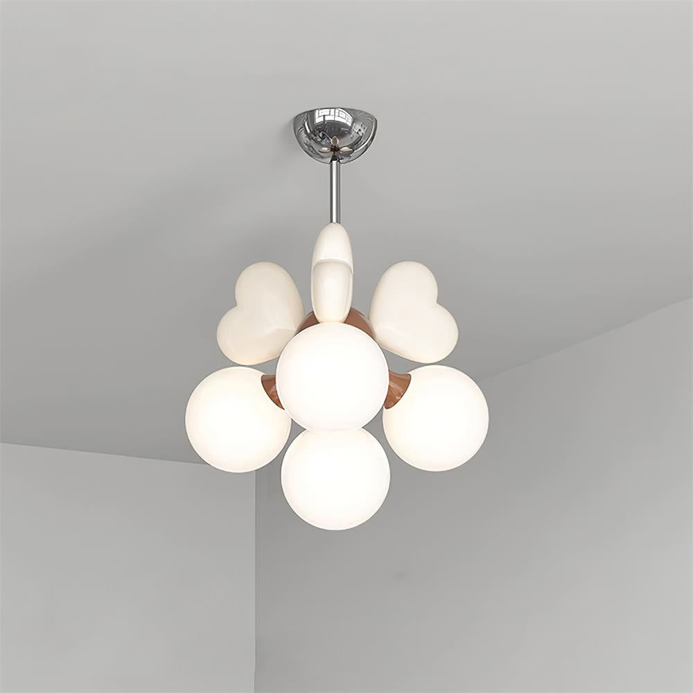 Lustre Cœur Accents Globe Nuances Espiègle Moderne