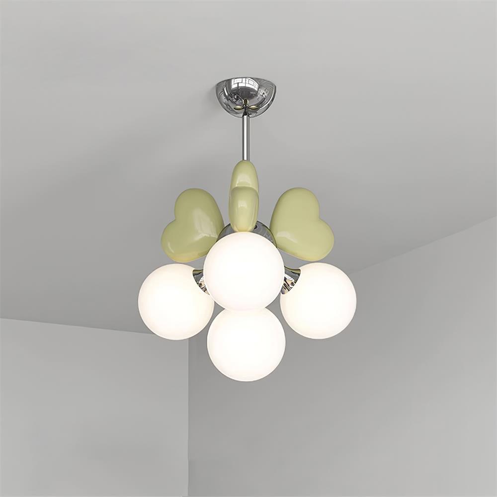 Lustre Cœur Accents Globe Nuances Espiègle Moderne
