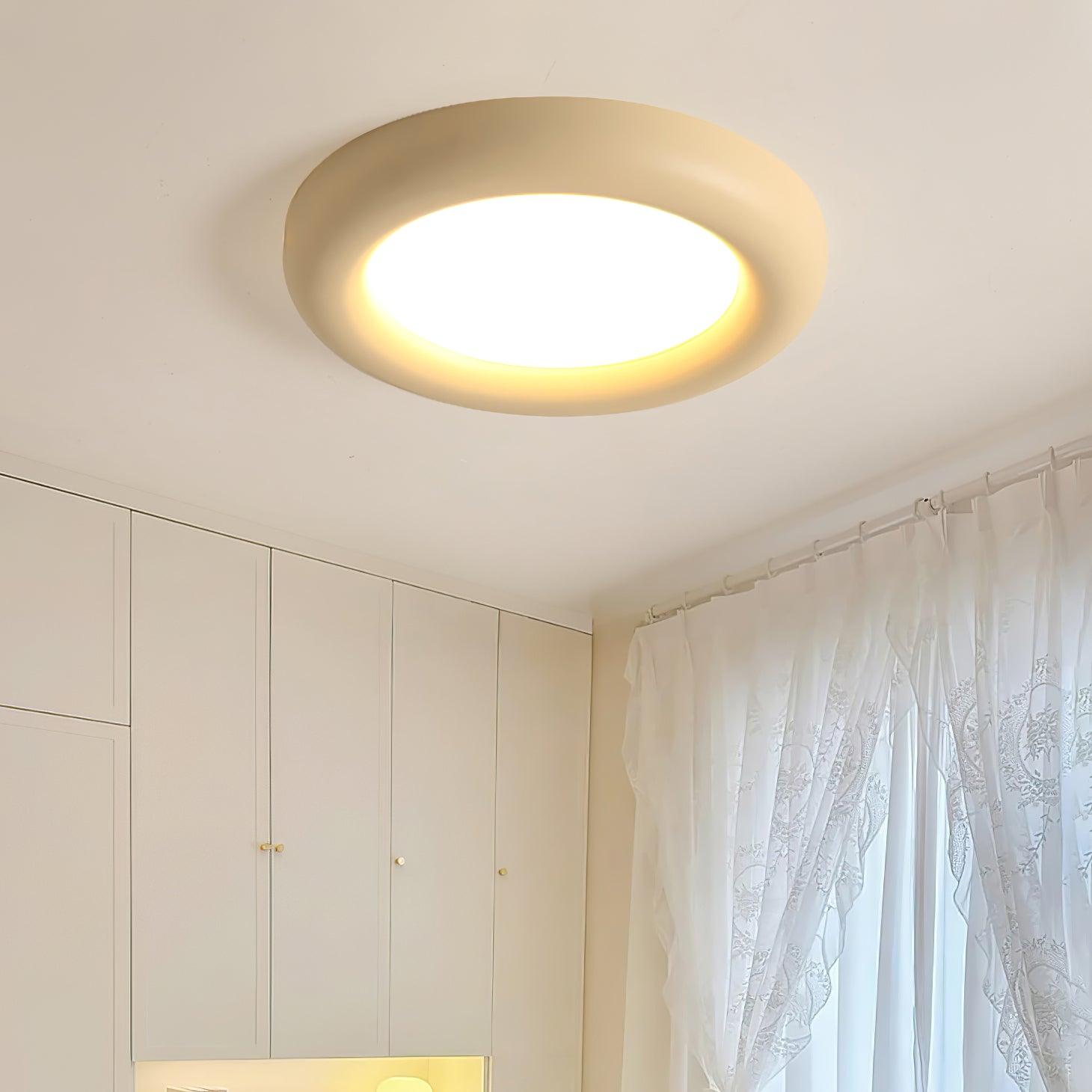 Lumence Plafonnier beige encastré avec rosace en acrylique minimaliste