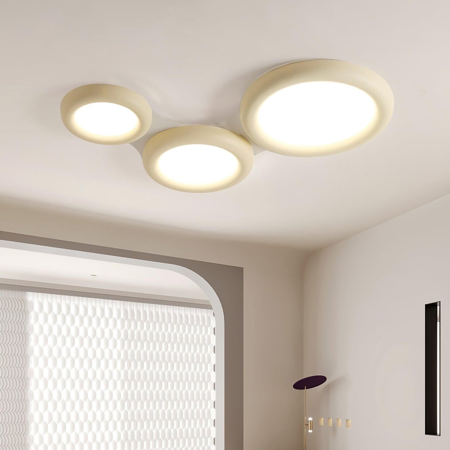 Lumence Plafonnier beige encastré avec rosace en acrylique minimaliste