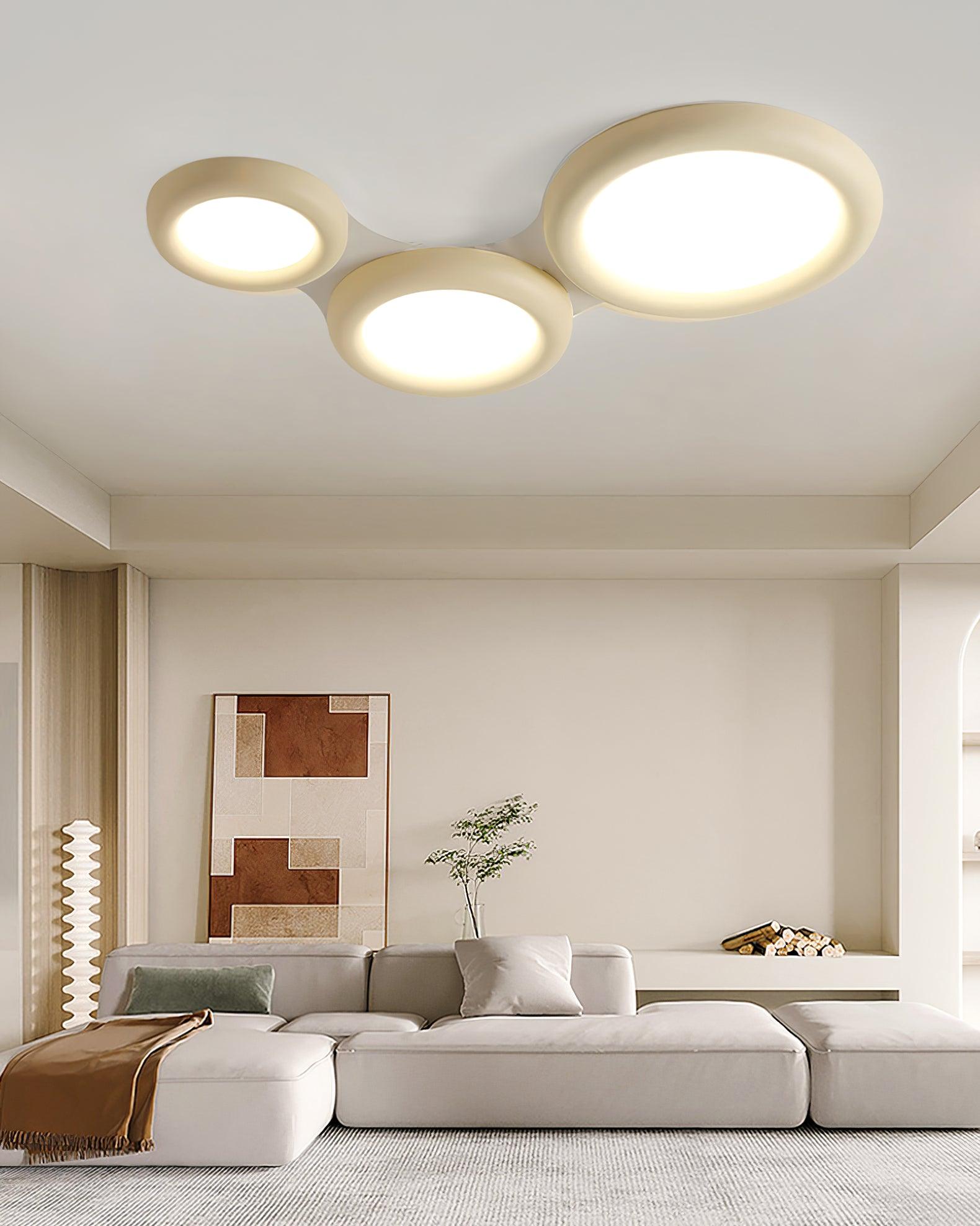 Lumence Plafonnier beige encastré avec rosace en acrylique minimaliste