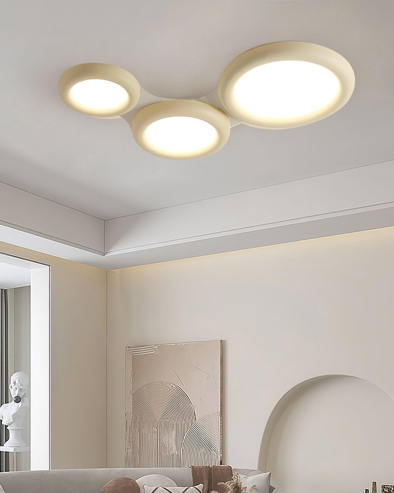 Lumence Plafonnier beige encastré avec rosace en acrylique minimaliste