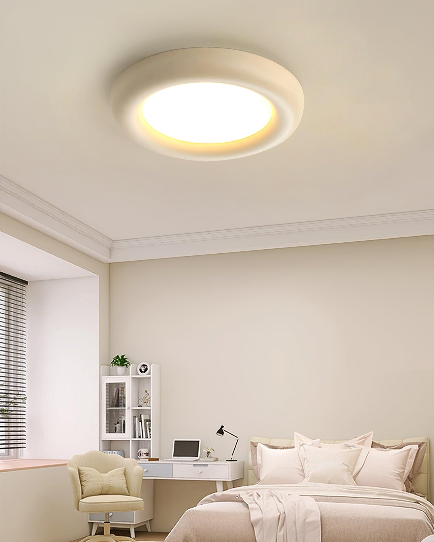 Lumence Plafonnier beige encastré avec rosace en acrylique minimaliste