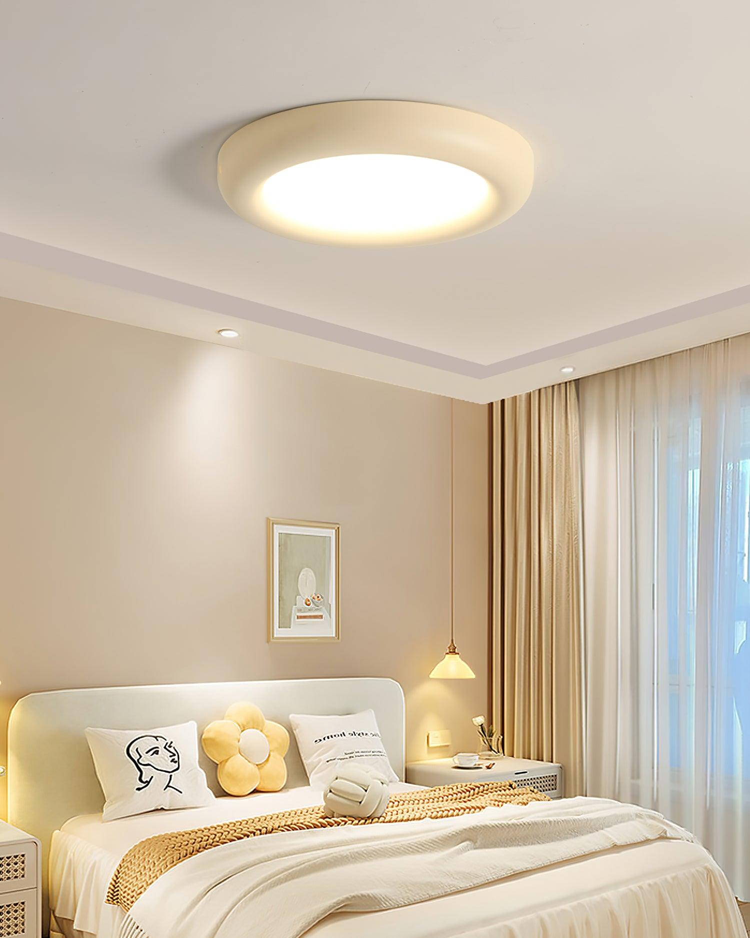 Lumence Plafonnier beige encastré avec rosace en acrylique minimaliste