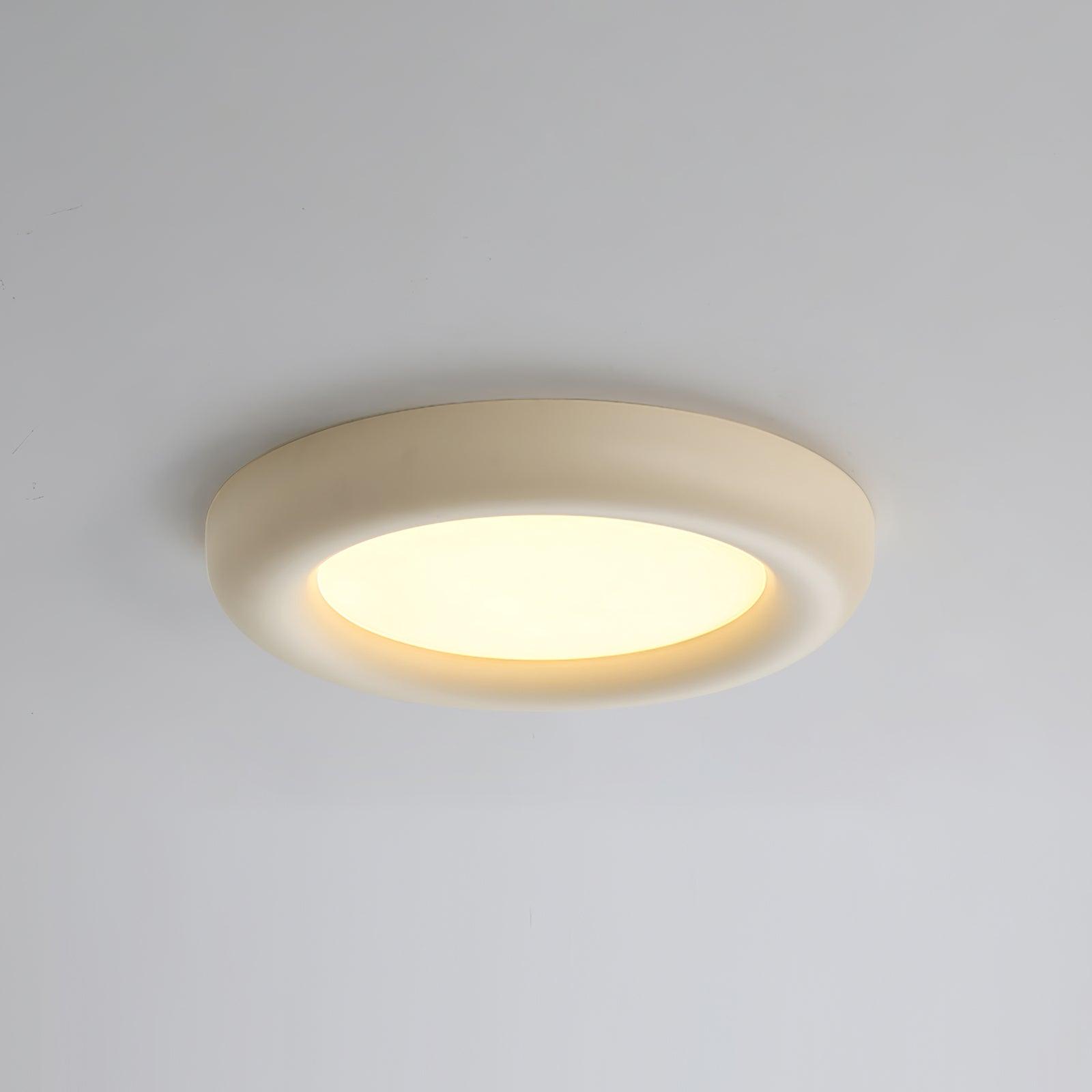 Lumence Plafonnier beige encastré avec rosace en acrylique minimaliste