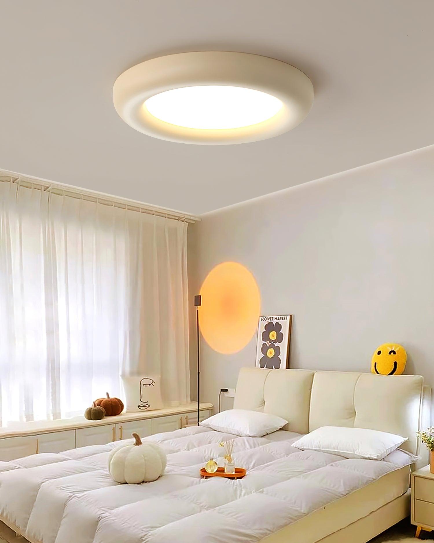 Lumence Plafonnier beige encastré avec rosace en acrylique minimaliste