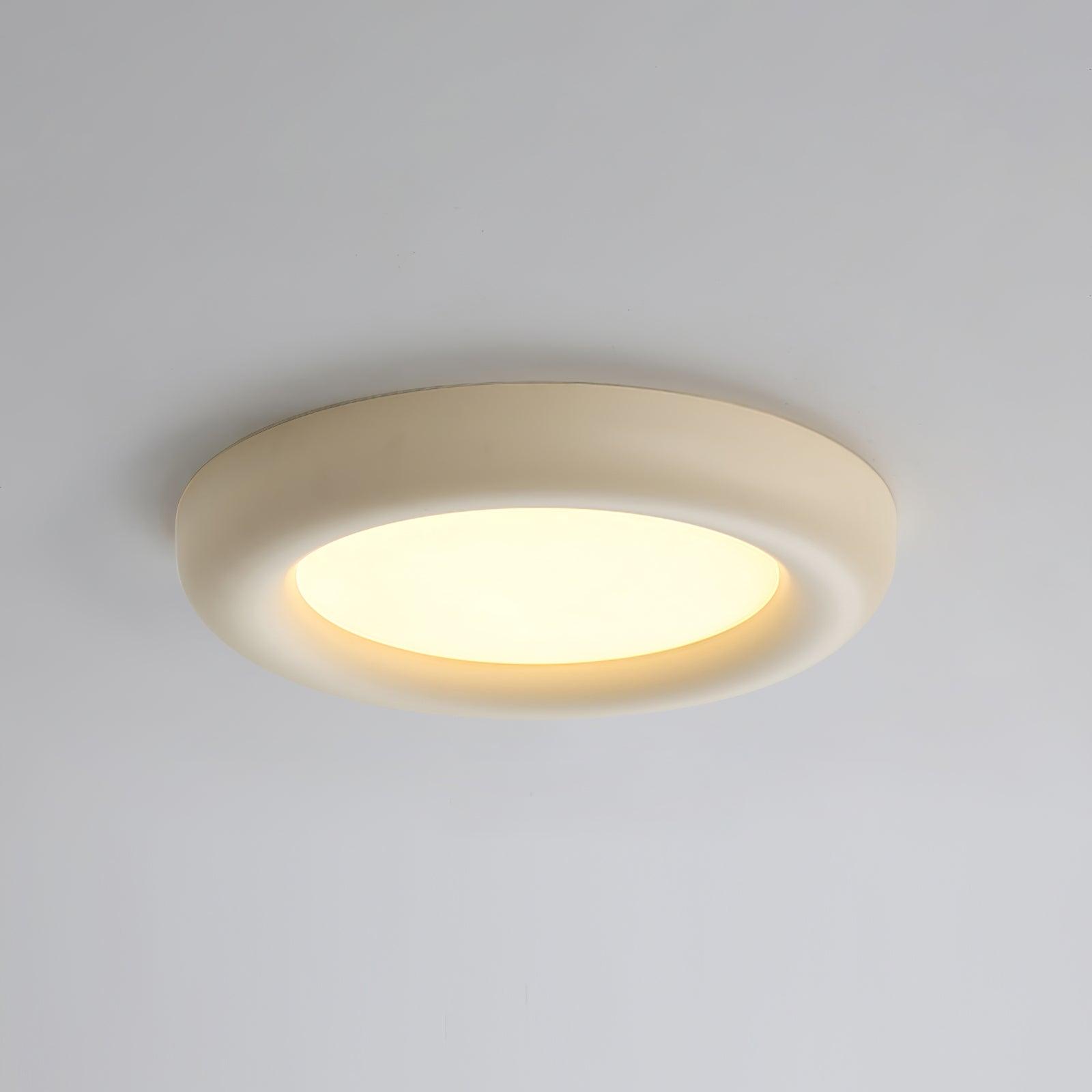 Lumence Plafonnier beige encastré avec rosace en acrylique minimaliste
