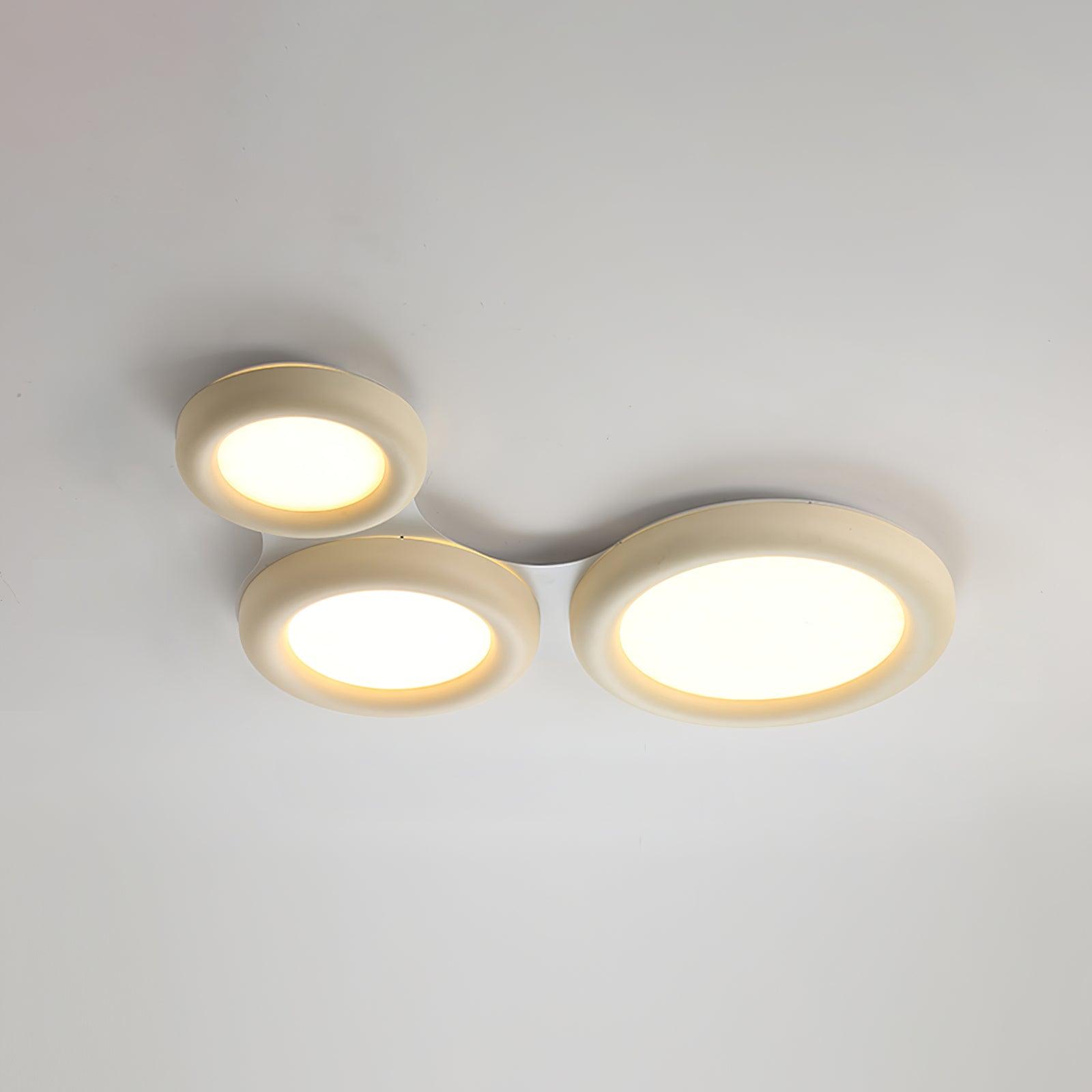 Lumence Plafonnier beige encastré avec rosace en acrylique minimaliste