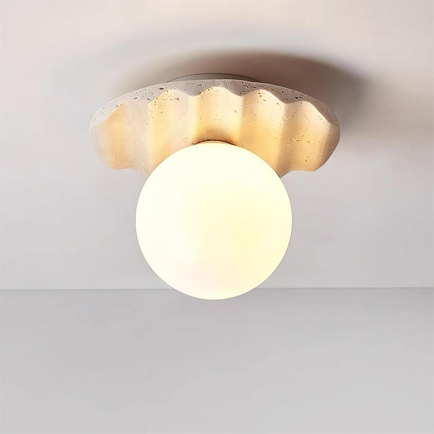 Ritta Plafonnier Travertin Verre