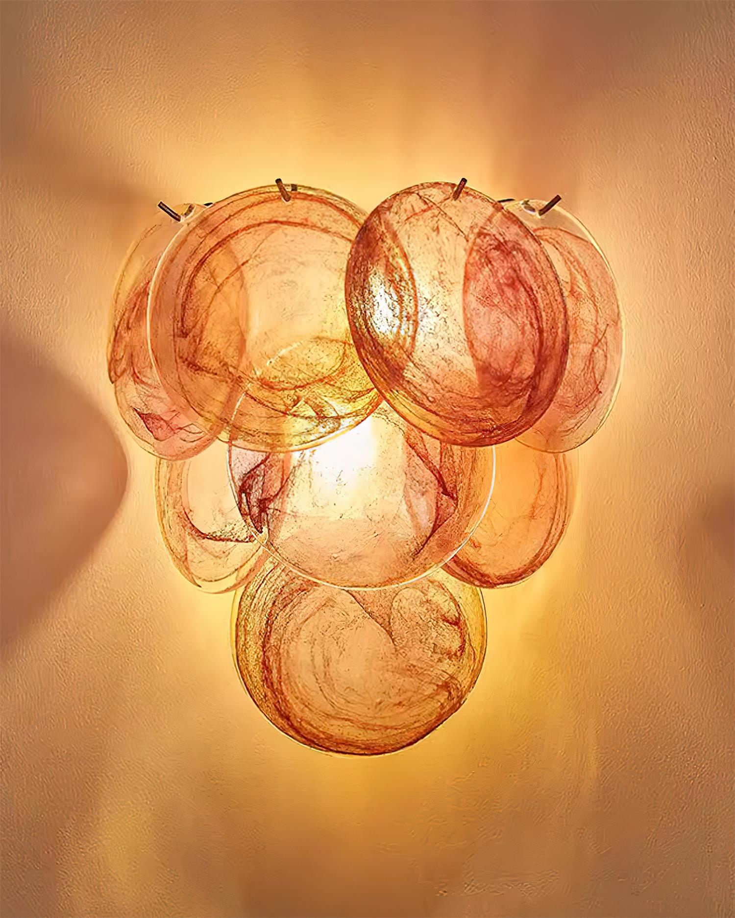 Opalara Applique Murale Coquillage Capiz Rose
