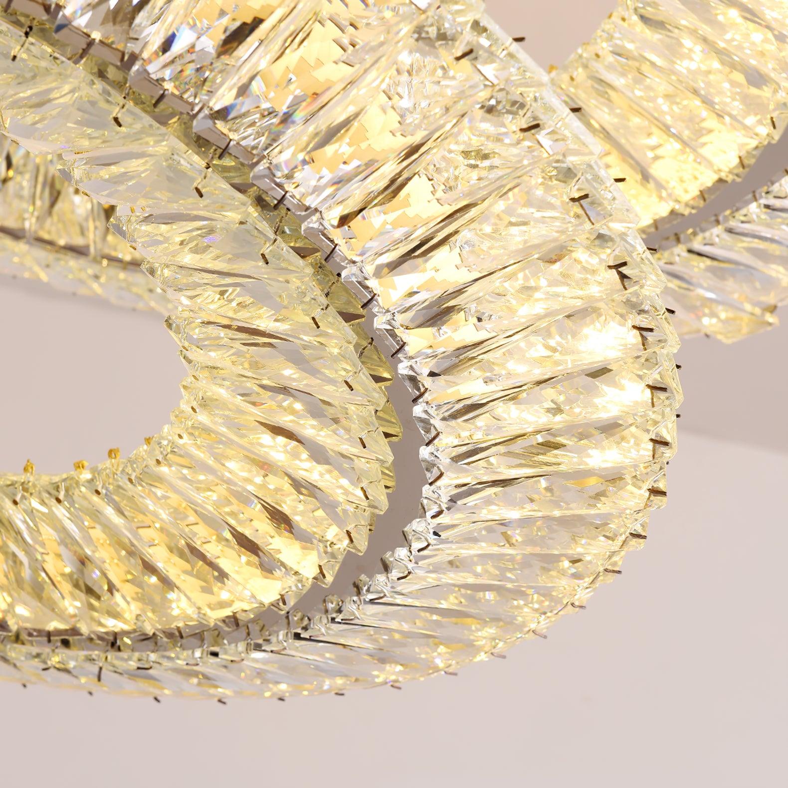 Lustra Lustre Géométrique Cristal LED Élégant