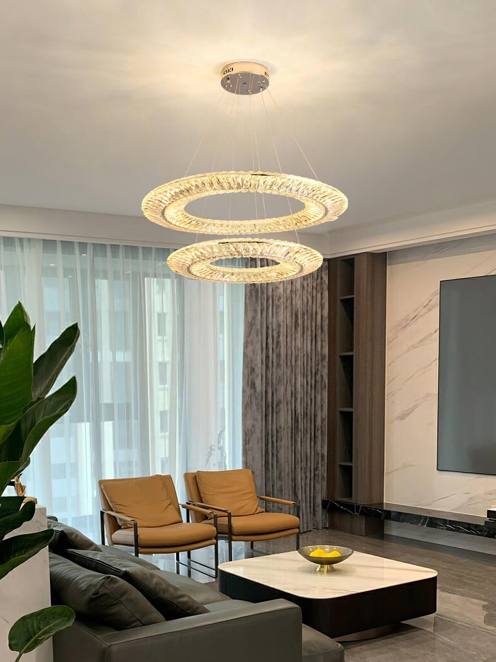 Lustra Lustre Géométrique Cristal LED Élégant