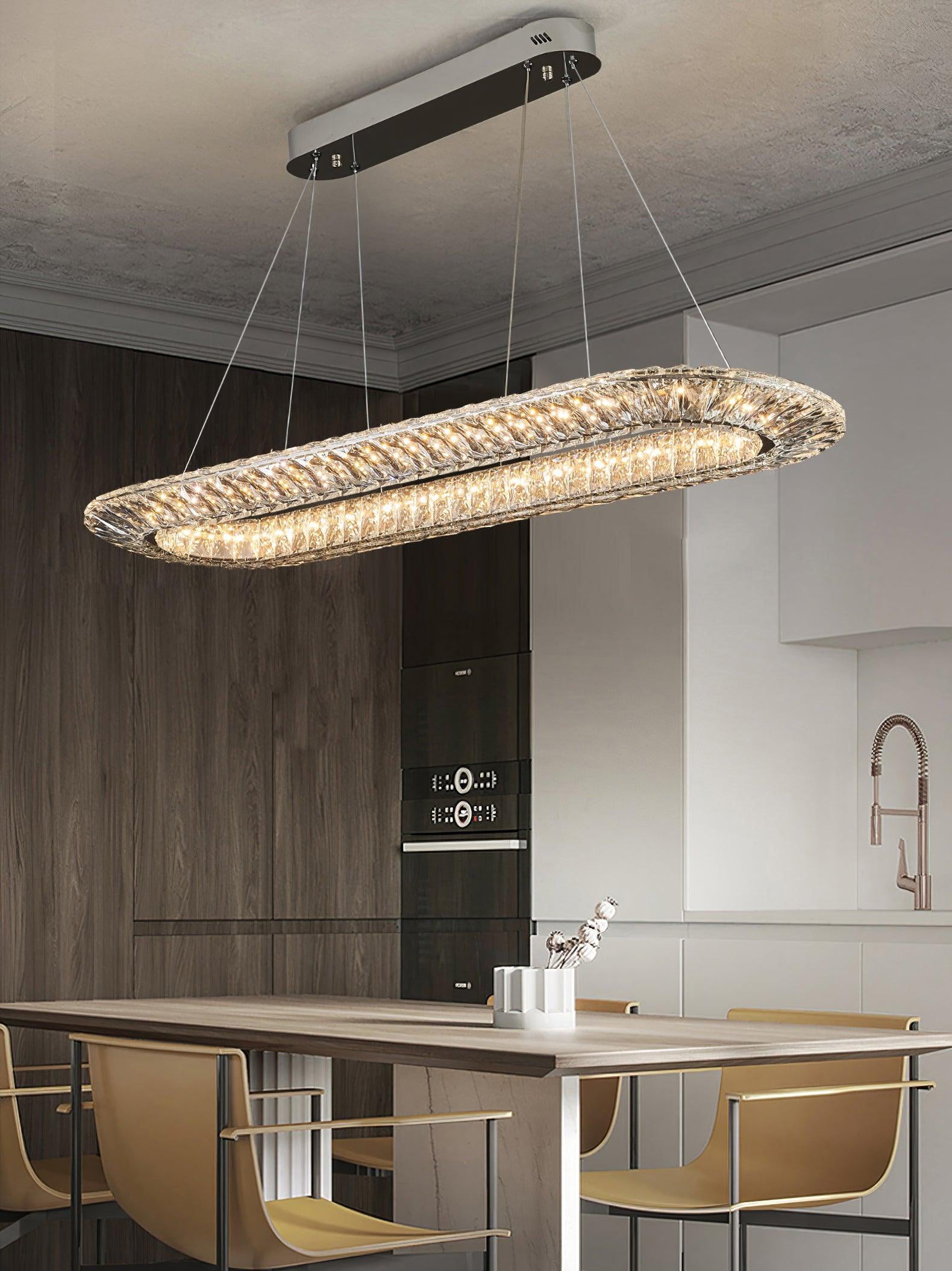 Lustra Lustre Géométrique Cristal LED Élégant