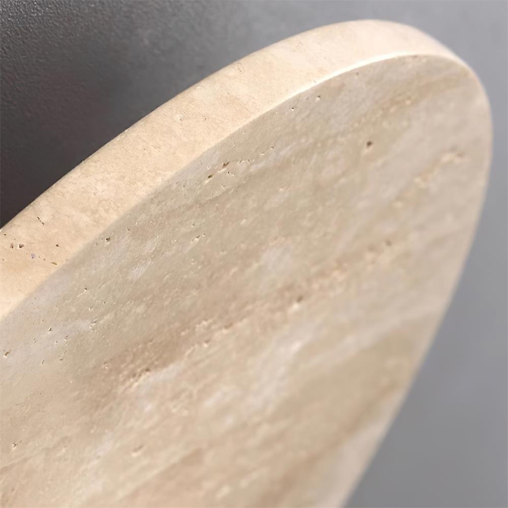 Virelli Lampe de Plafond Disque en Travertin avec Globe en Verre Scandi Cozy