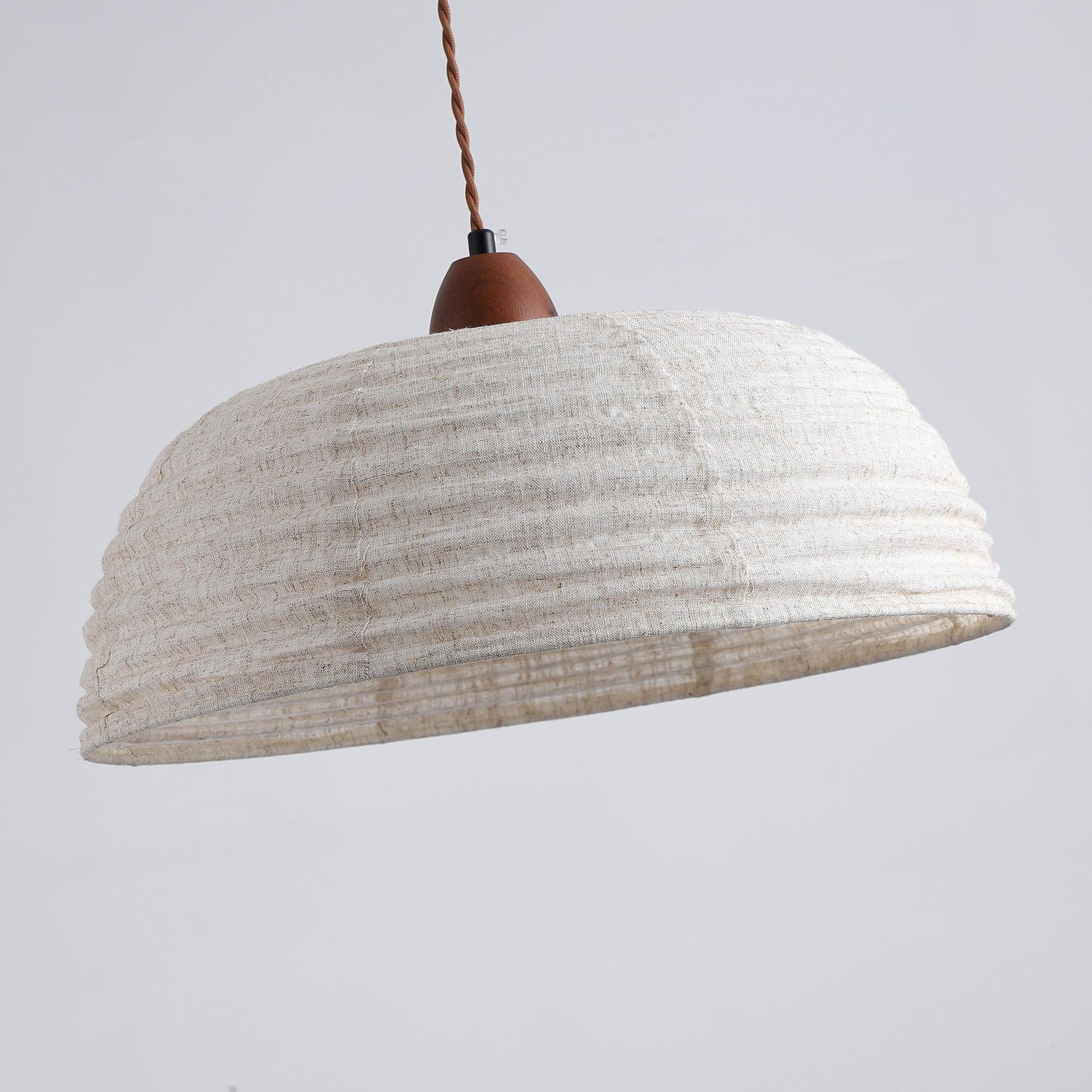 Evano Lustra Lampe Suspendue Dôme Tissé Élégante