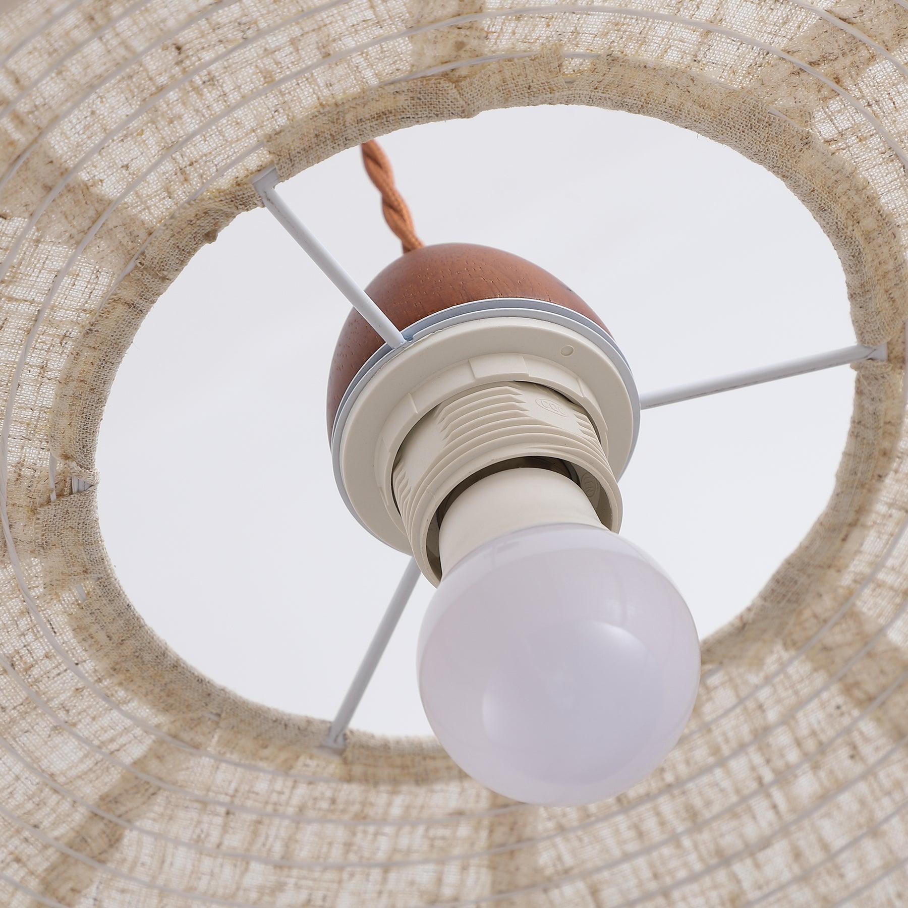 Evano Lustra Lampe Suspendue Dôme Tissé Élégante
