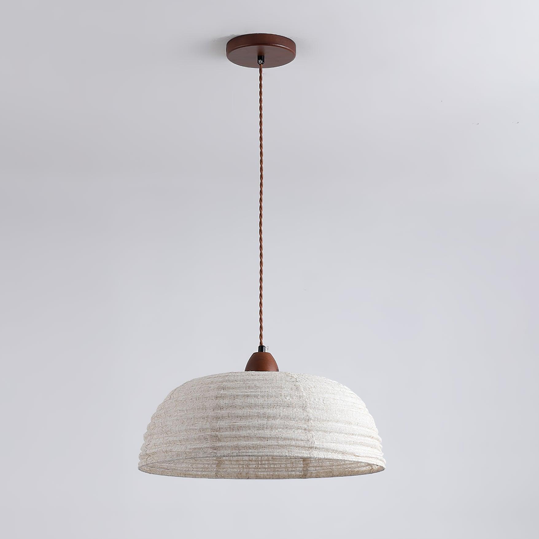 Evano Lustra Lampe Suspendue Dôme Tissé Élégante