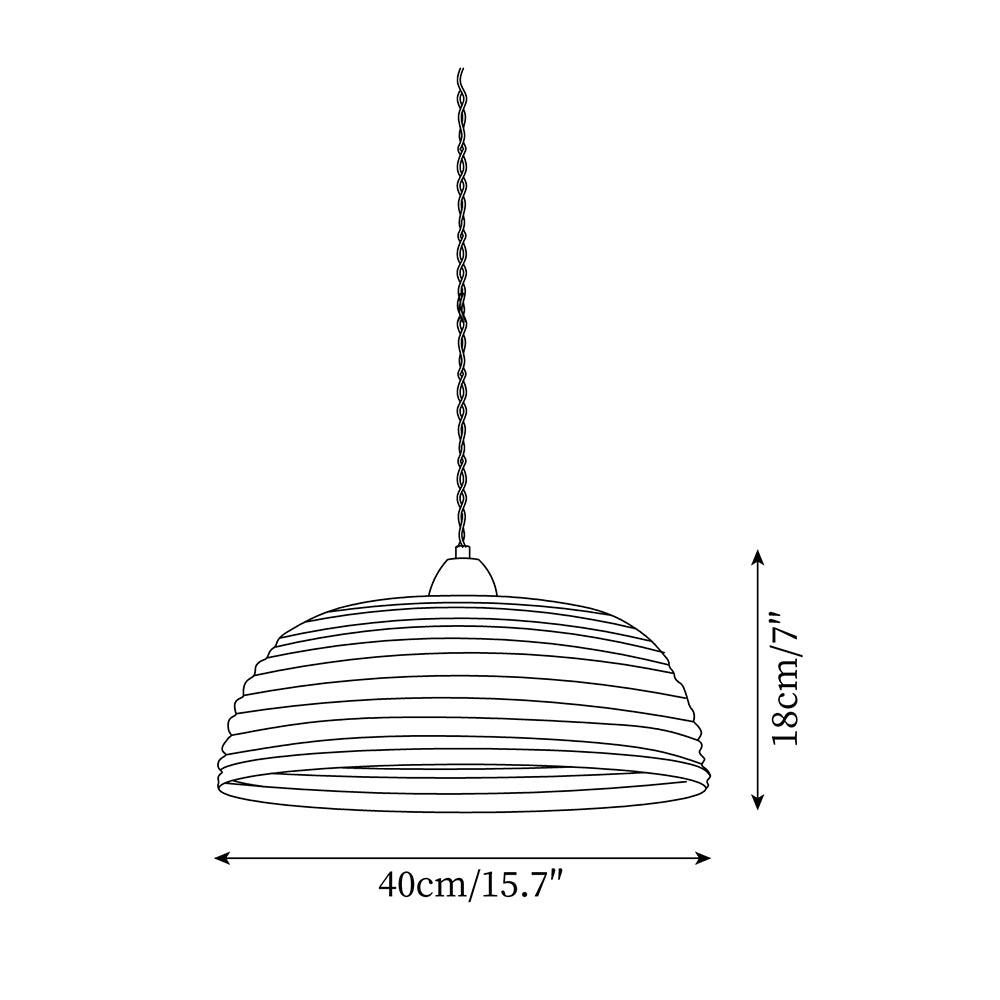 Evano Lustra Lampe Suspendue Dôme Tissé Élégante